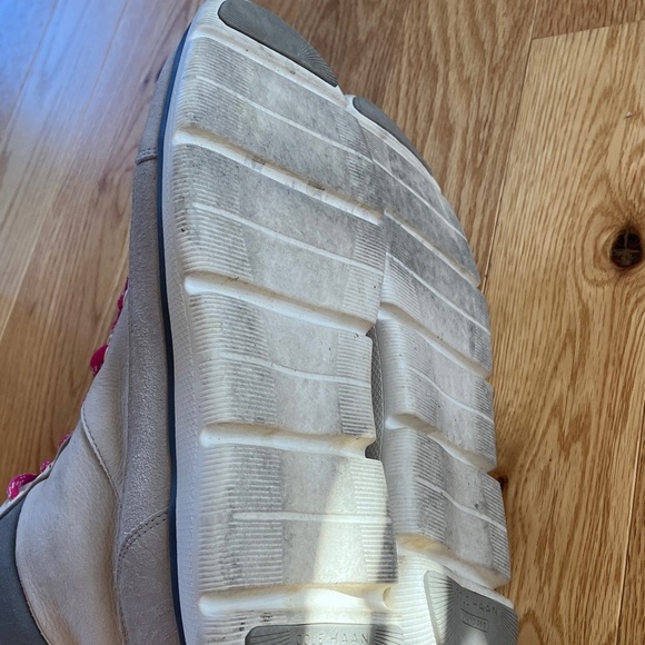 Cole Haan Grand Zero Gray Leather Women's Hiking Boots with Pink Laces - Picture 11 of 11